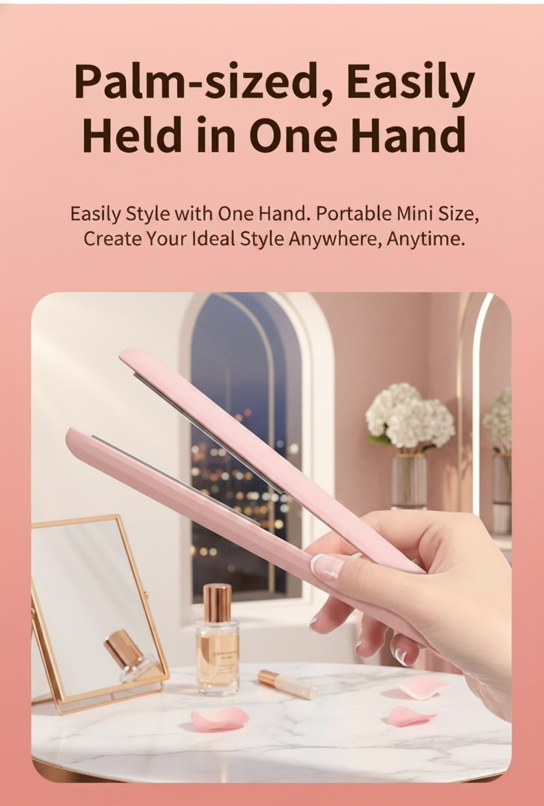 Mini flat iron for precise hair styling