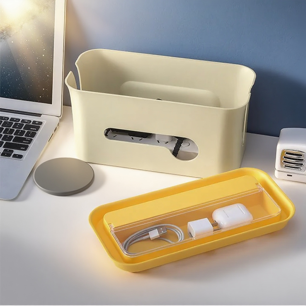 Multifunctional Socket Cable Storage Box Power Cord Organizer Management Box