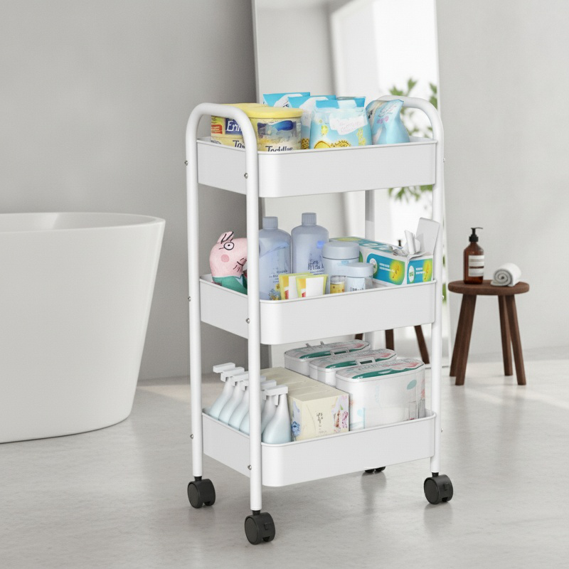 Organizador móvil para libros y frutas