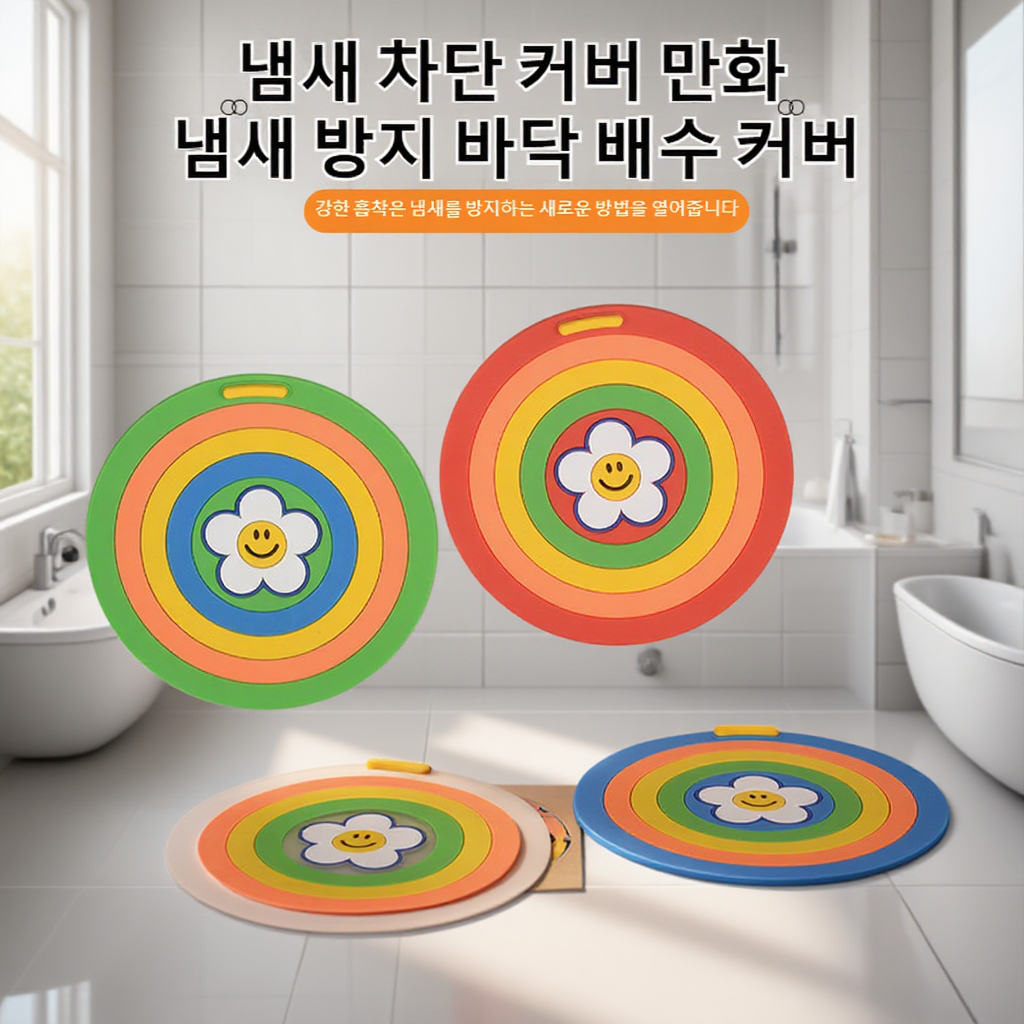 캐릭터 욕실 방취 바닥 배수구 커버