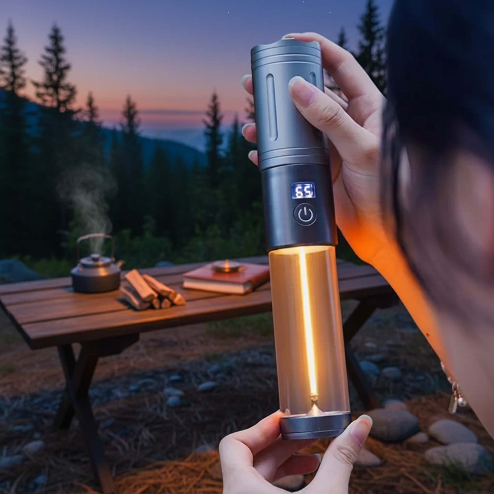 Linterna de alta intensidad impermeable para camping con power bank integrado