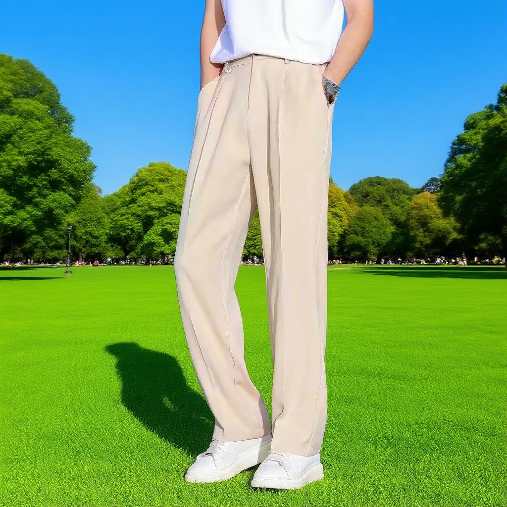 드레이프감 캐주얼 남성 스트레이트 슬랙스