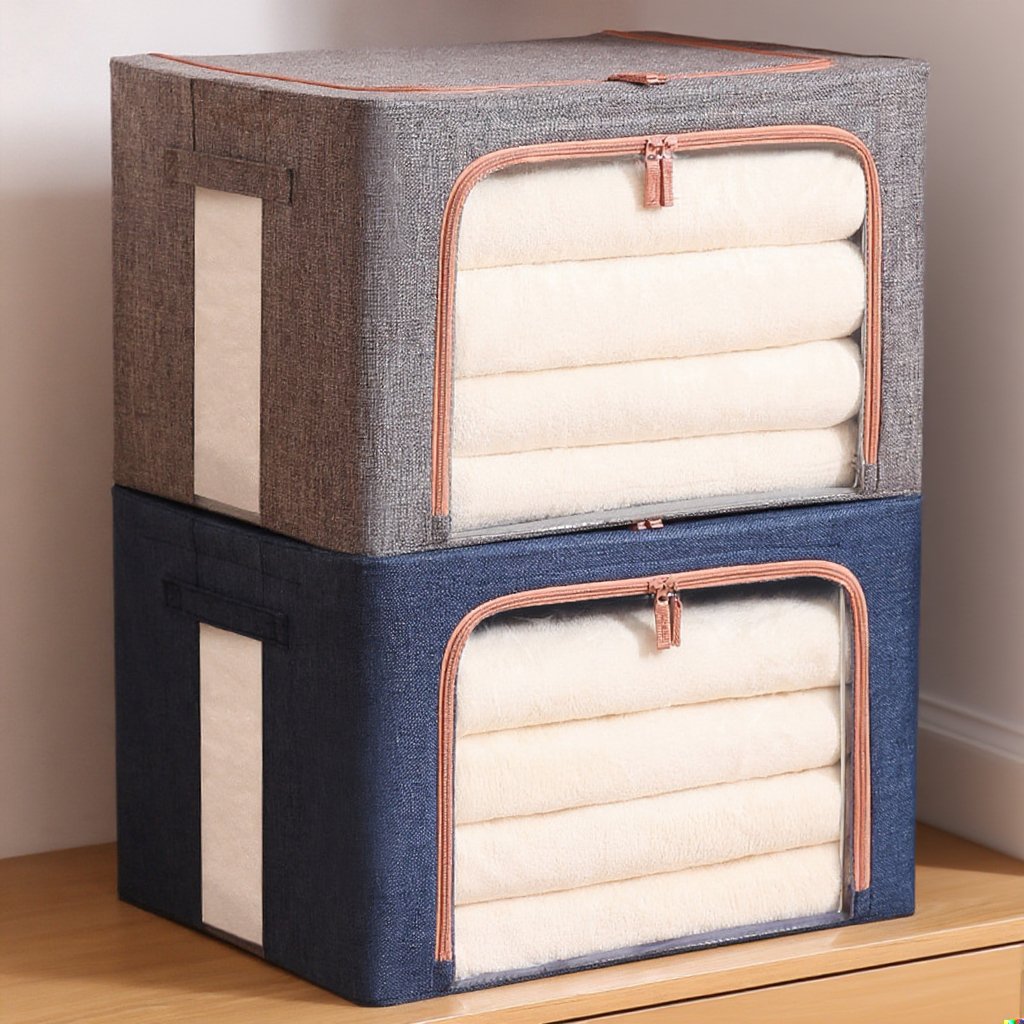 면 및 캔버스 소재 수납 박스 투명 접이식 수납함 대형 옷 정리함