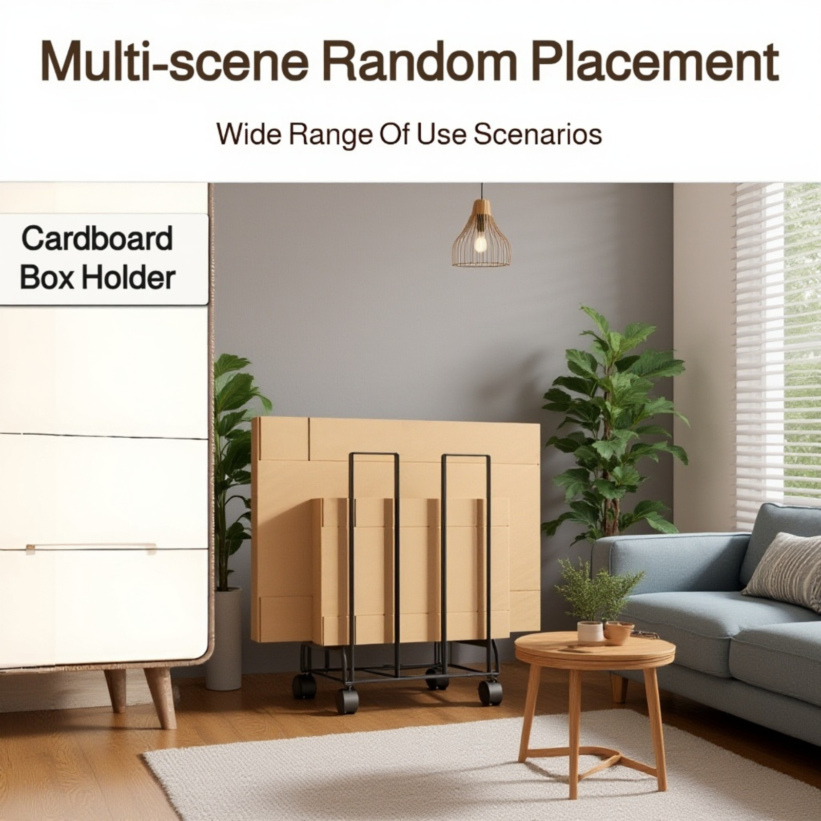 Movable Cardboard Sundries Storage Cart, Japanese Design