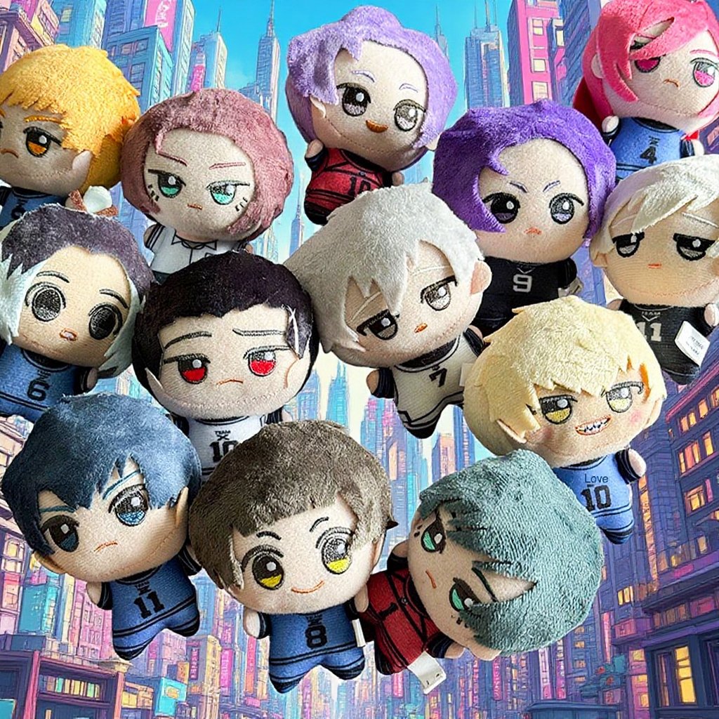 دمية قطيفة على شكل مهاجم دوري كرة قدم، دمية لطيفة، حقيبة، قلادة