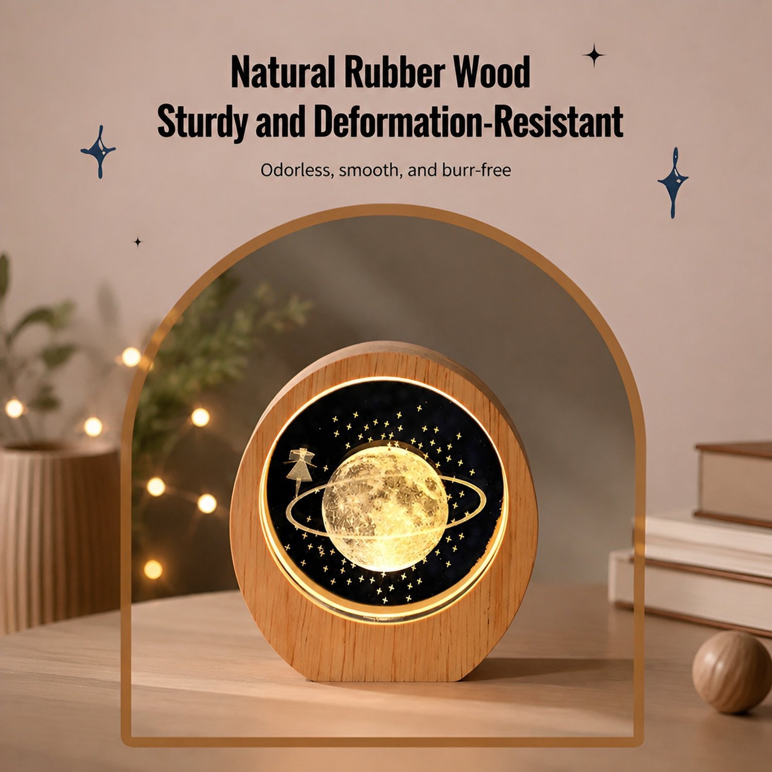 Luminous Crystal Planet Desktop Night Light