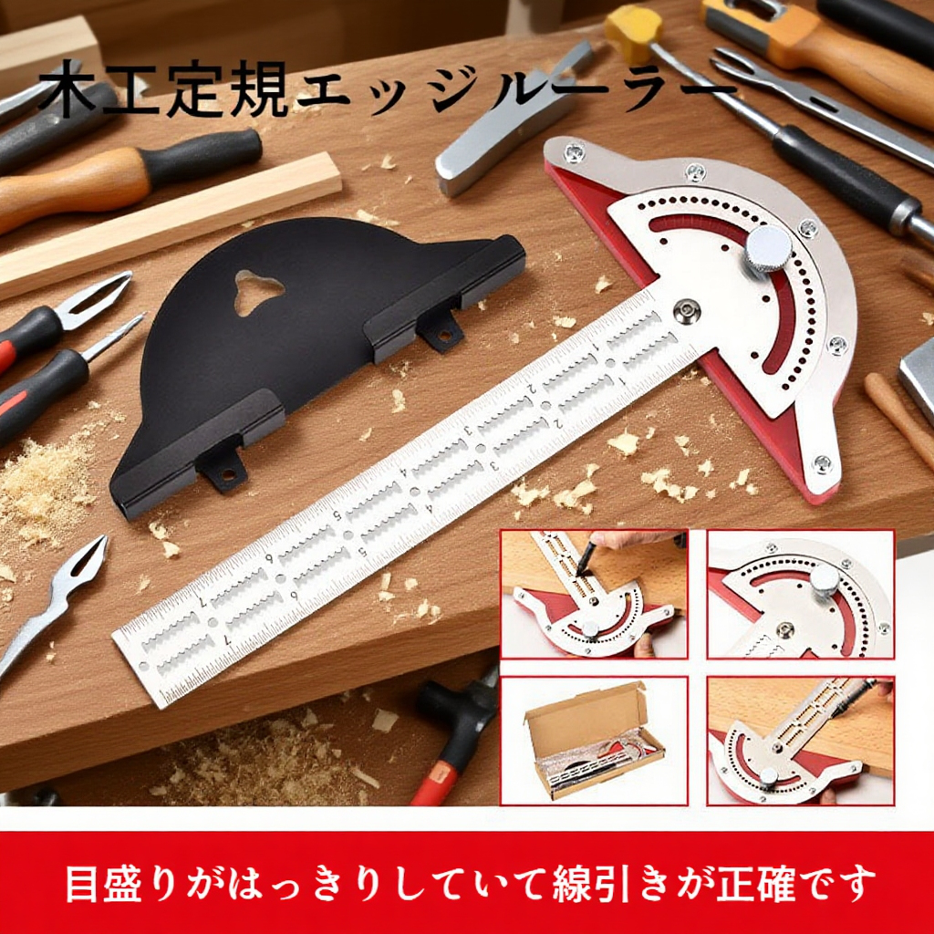 木工用インペリアル角度定規 多機能デザイン定規