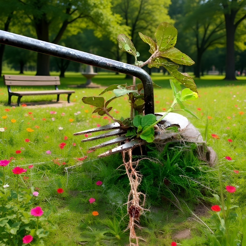 Multifunktionaler Unkrautvernichter mit Lockerungsschaufel für Wildgemüse