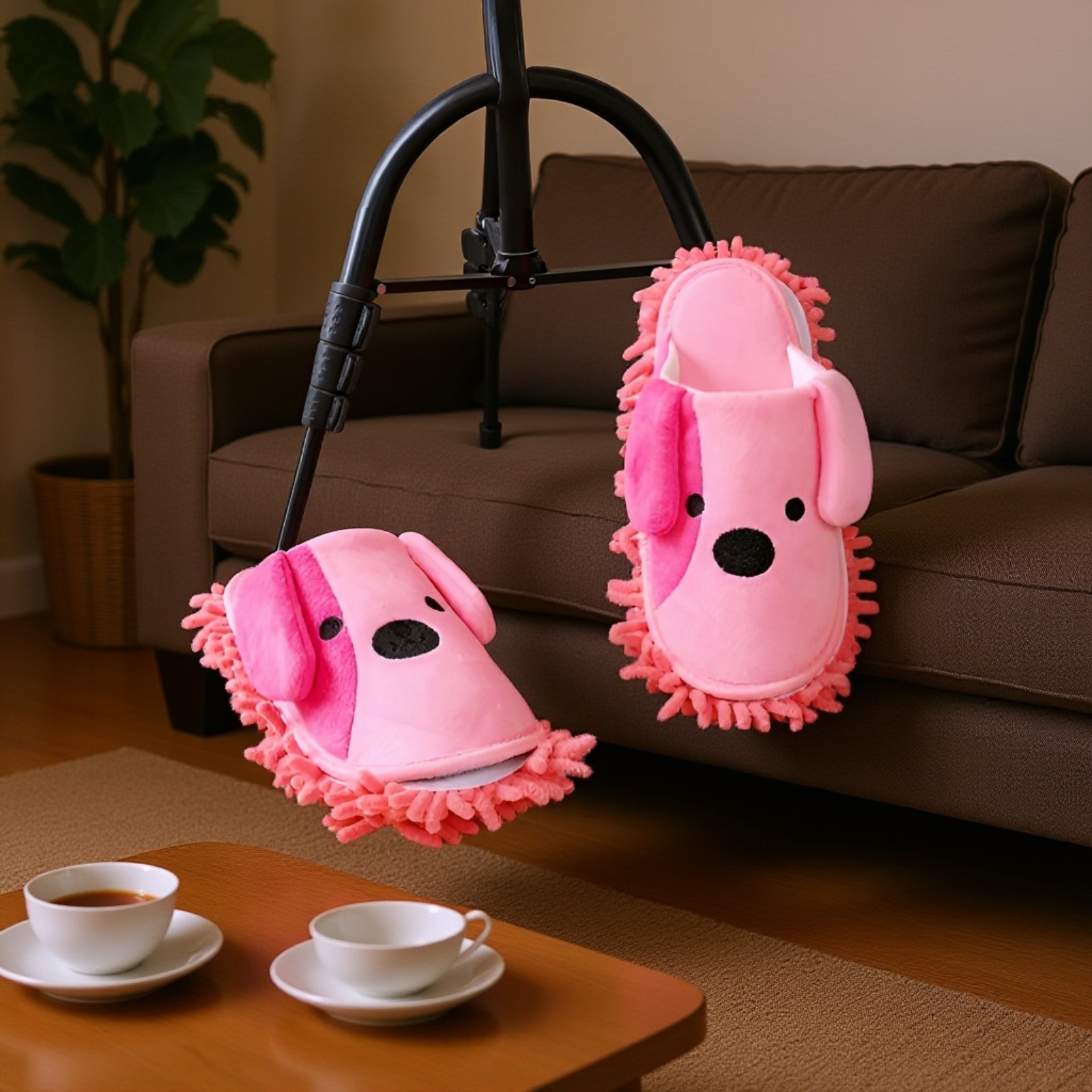 かわいいモップスリッパ 冬用室内 キッチン掃除 拆洗可能 静音 家庭用