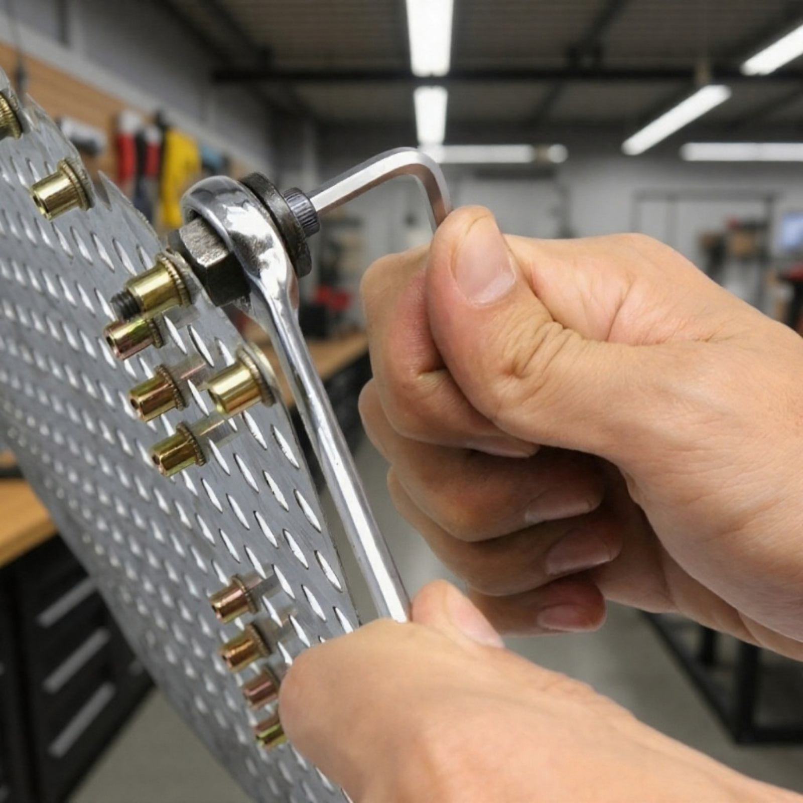 工具の耐久性を示すラミナットナット用ハンドツール