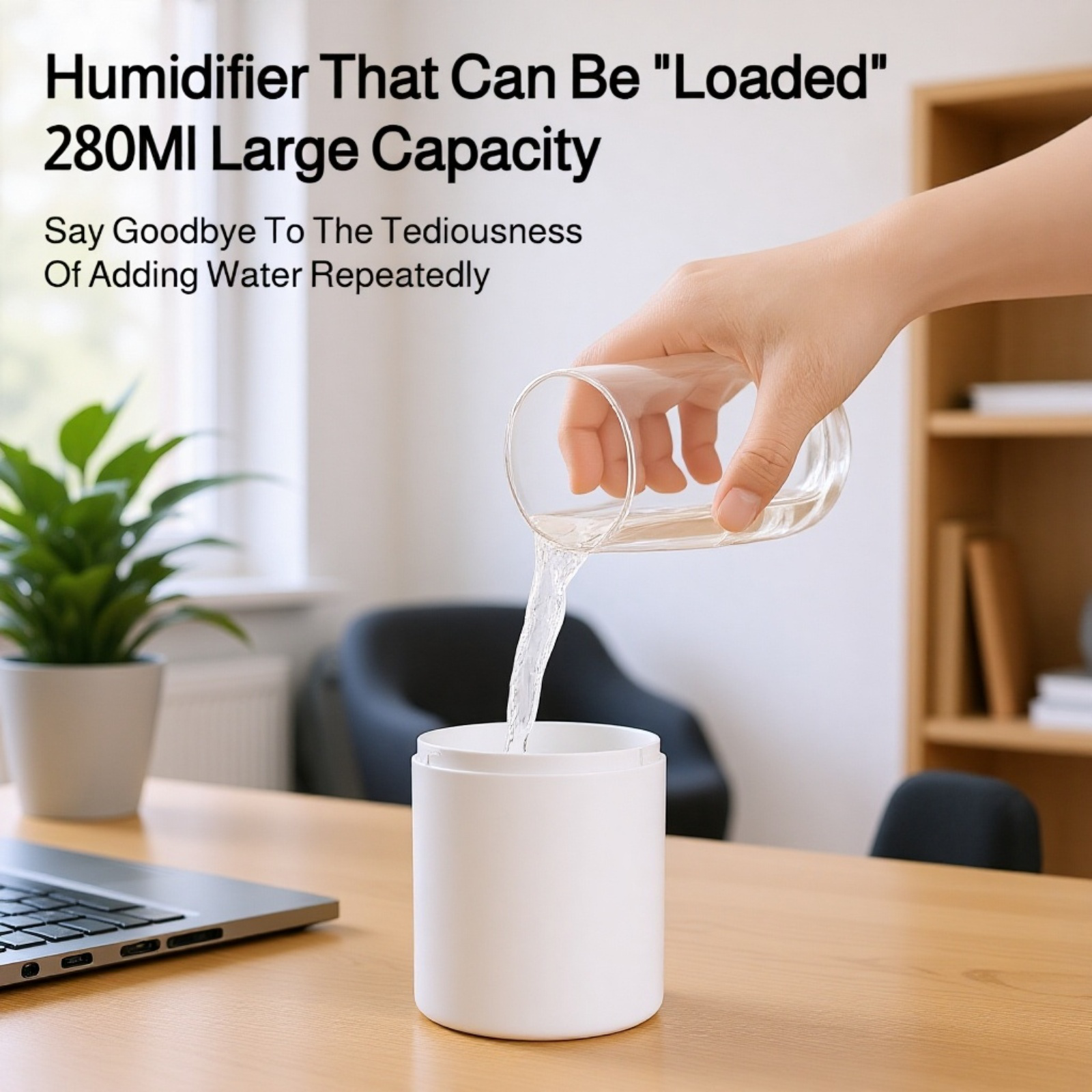  Extra-Large Capacity Dual-Jet USB Humidifier with Silent Night Light