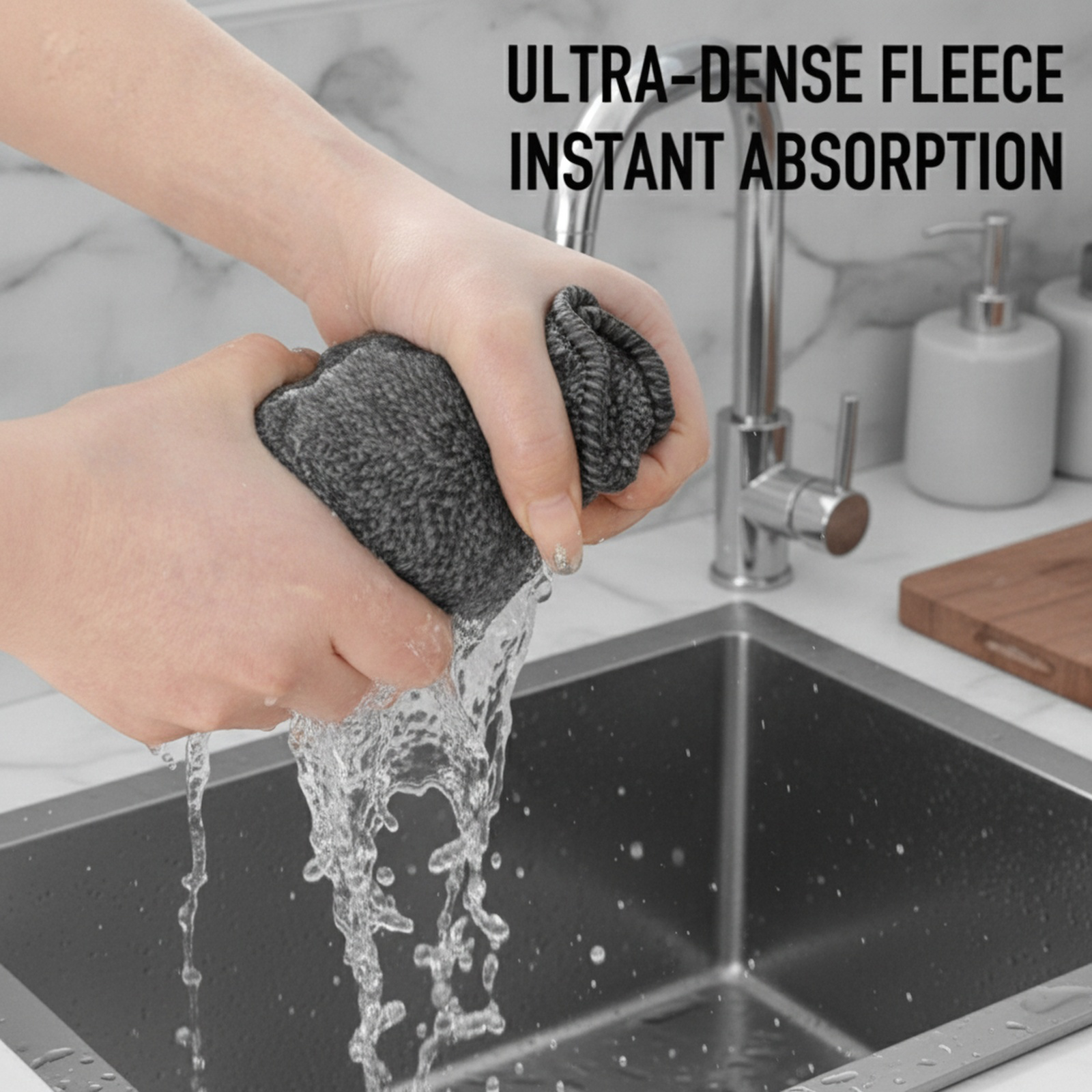 Kitchen dishcloth, rag, non-stick, oil-resistant, bamboo fiber kitchen cleaning cloth, household abs