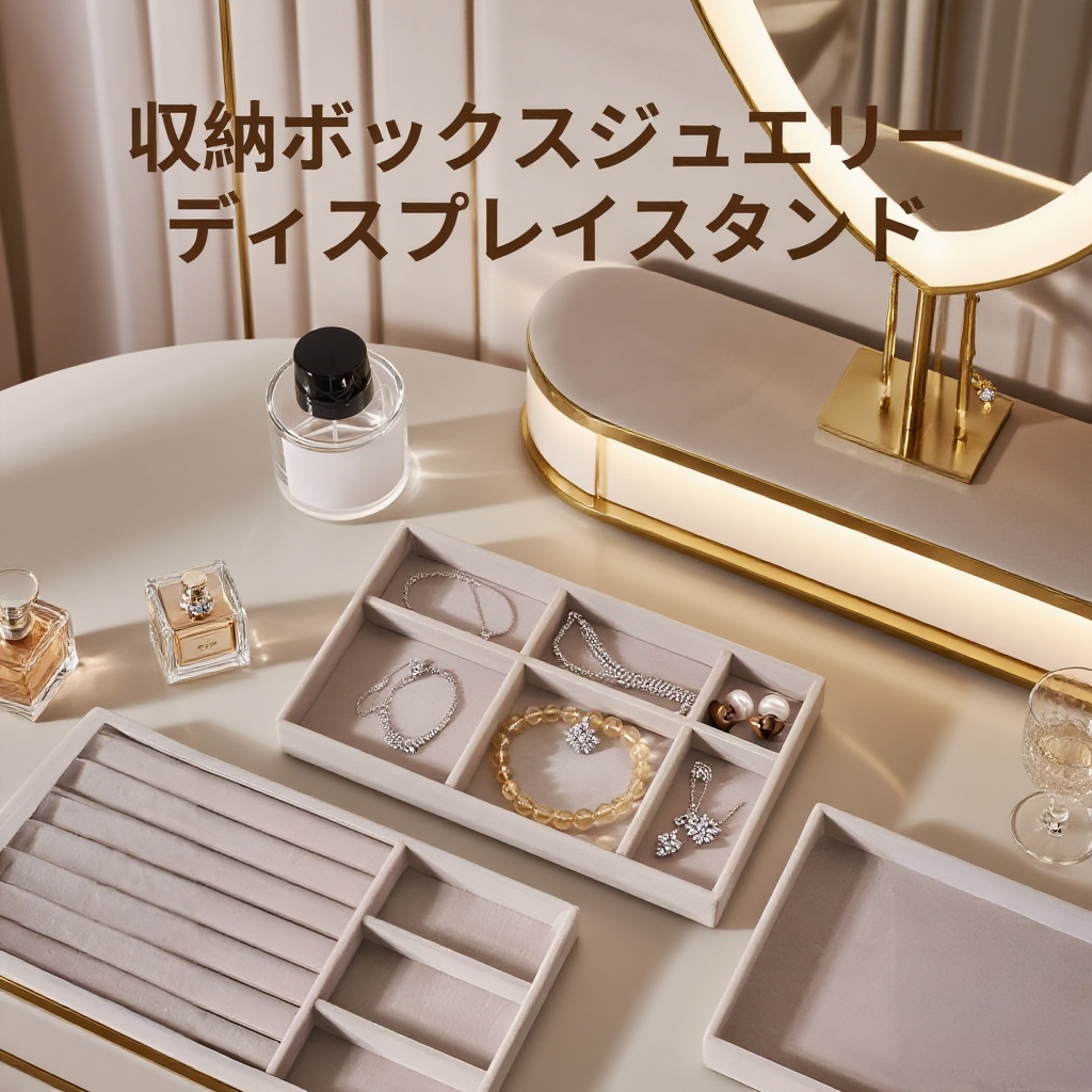 フランネルジュエリー収納ボックス 高級大容量ジュエリーボックス リング イヤリング ハンドジュエリー ネックレス収納ラックセット