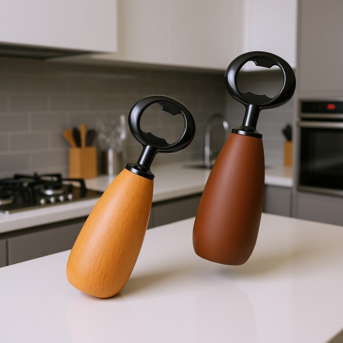 無垢材ビール瓶オープナー ドライバーペンダント ソーダボトルオープナー 木製ハンドル ビール瓶オープナー シンプル