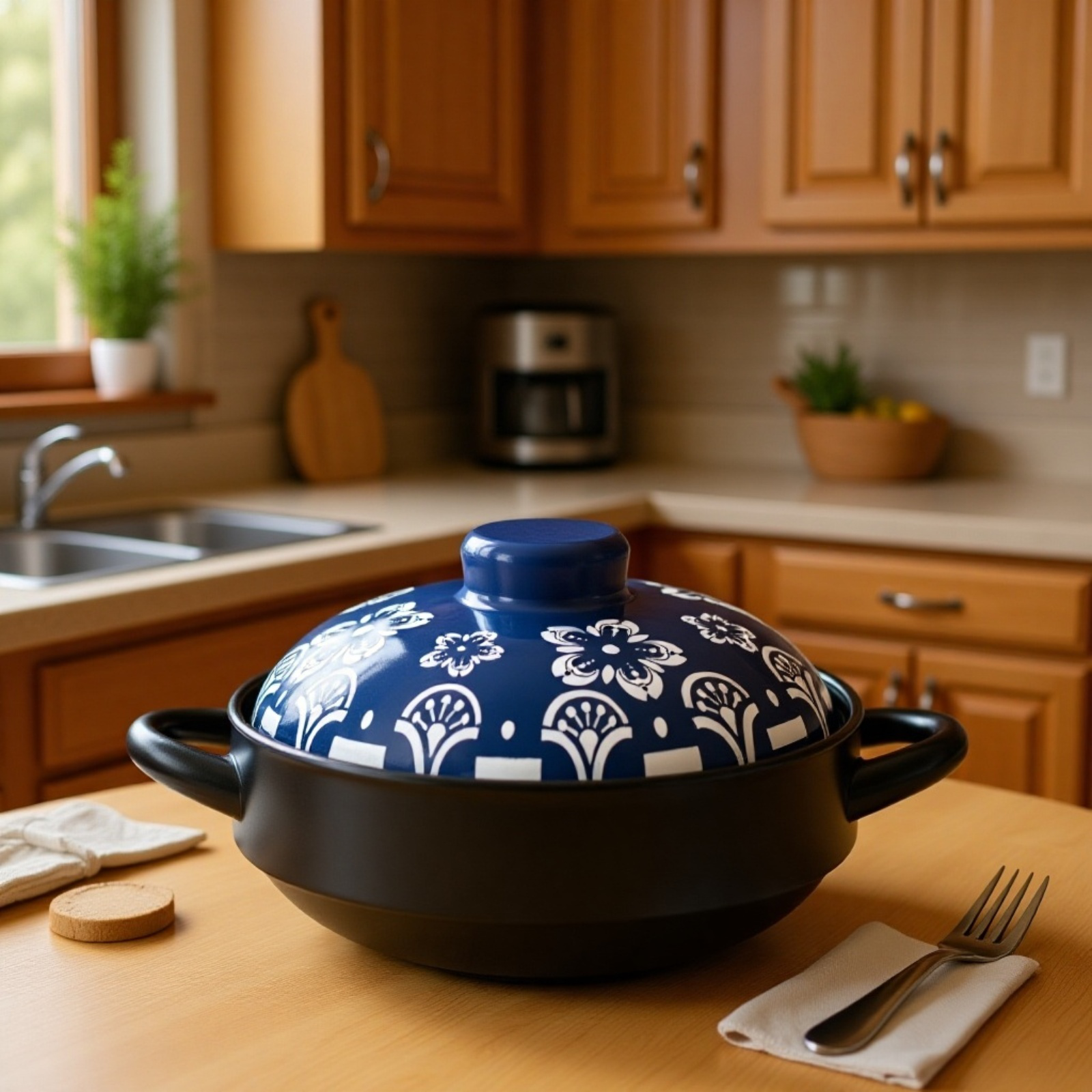 Olla de barro resistente al calor y frío, tamaños 8 y 9, apta para todo tipo de estufa