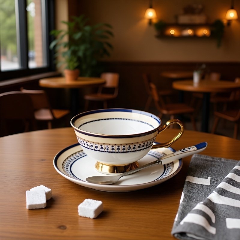 ボーンチャイナのティーカップとソーサーセット