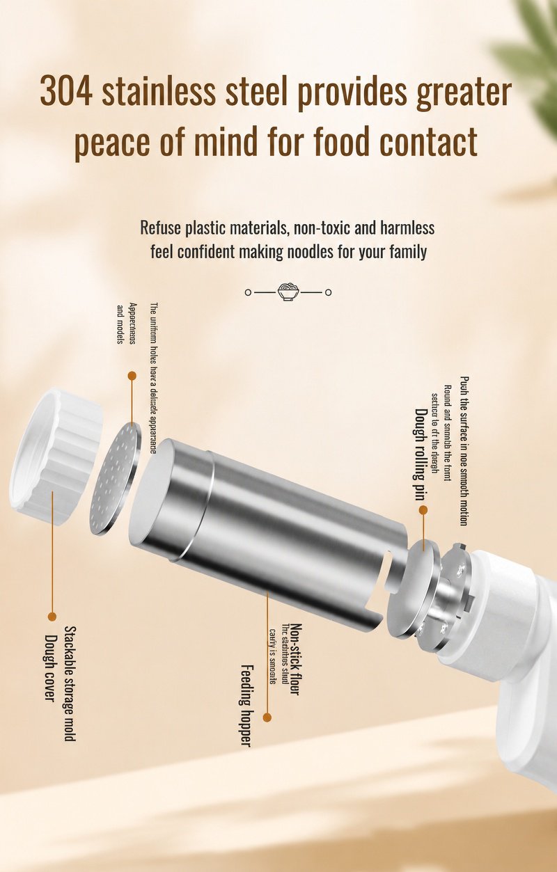 User-friendly handheld noodle press