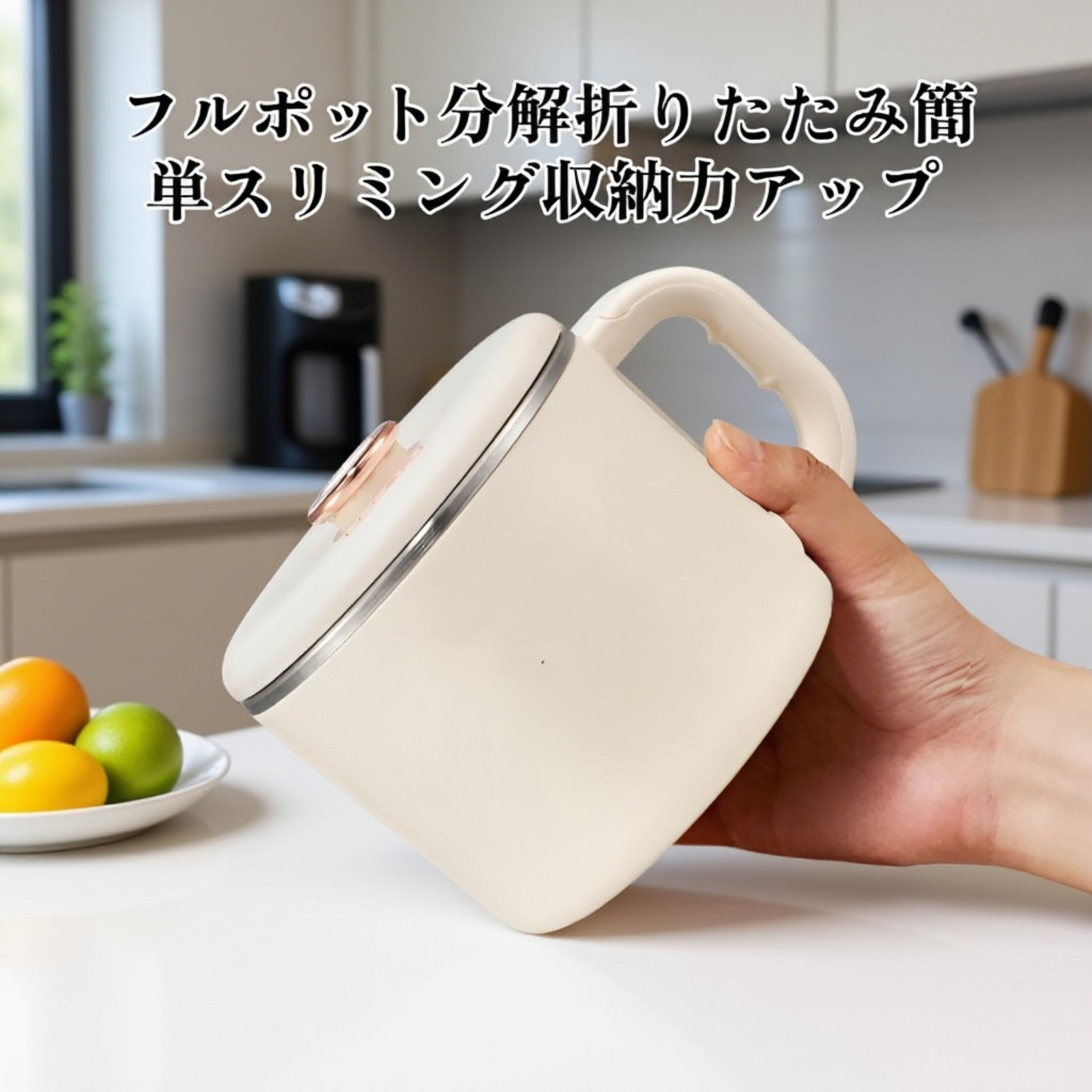 1000ml ポータブル折りたたみステンレスケトル