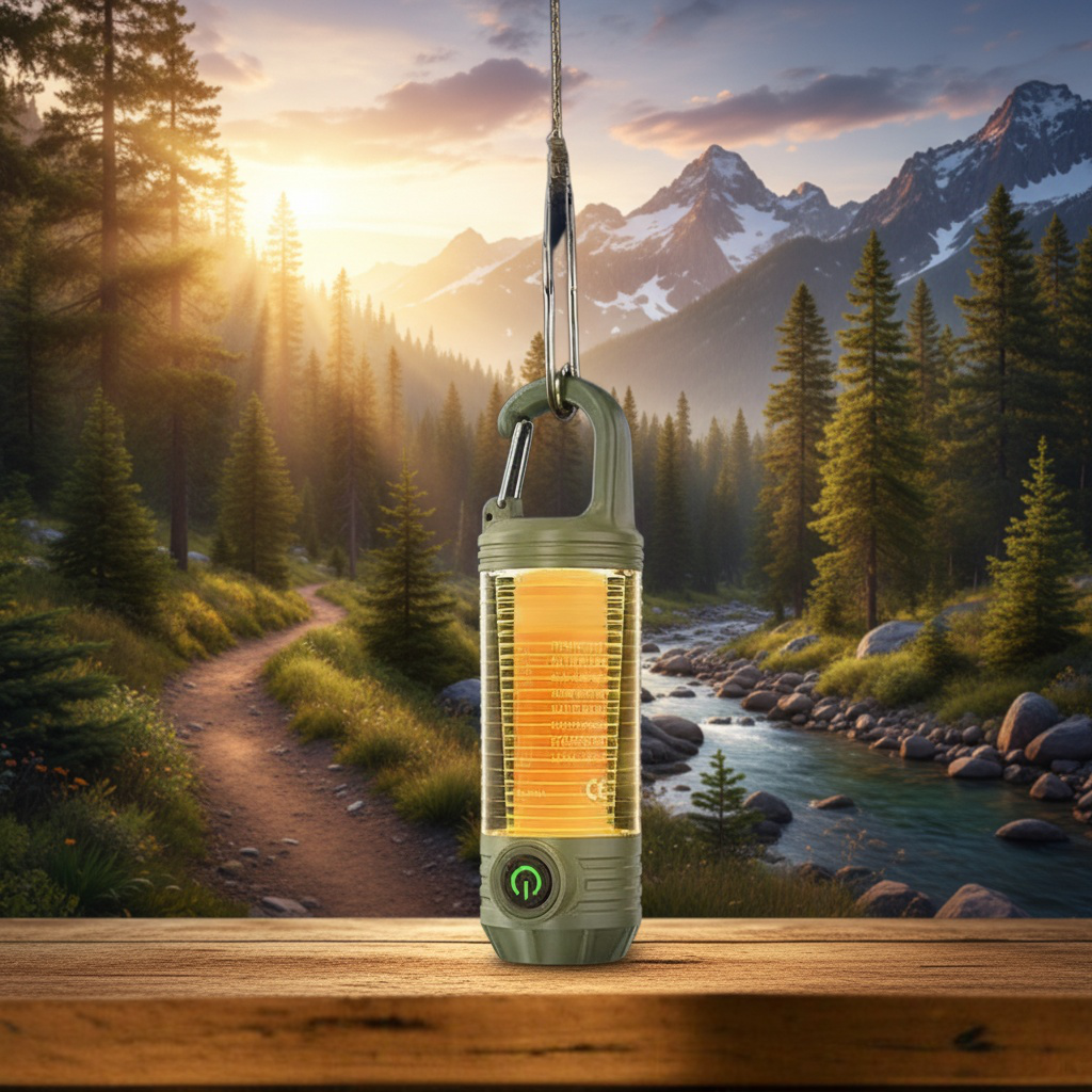Emergency lighting device for outdoor survival