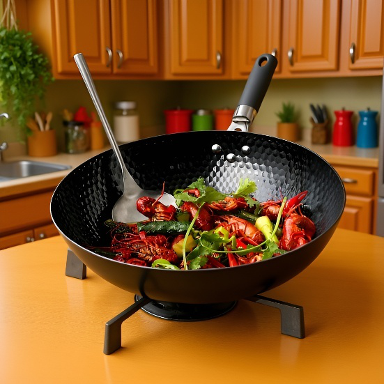 Sartén sin recubrimiento para cocina, apta para estufa, diseño humanizado