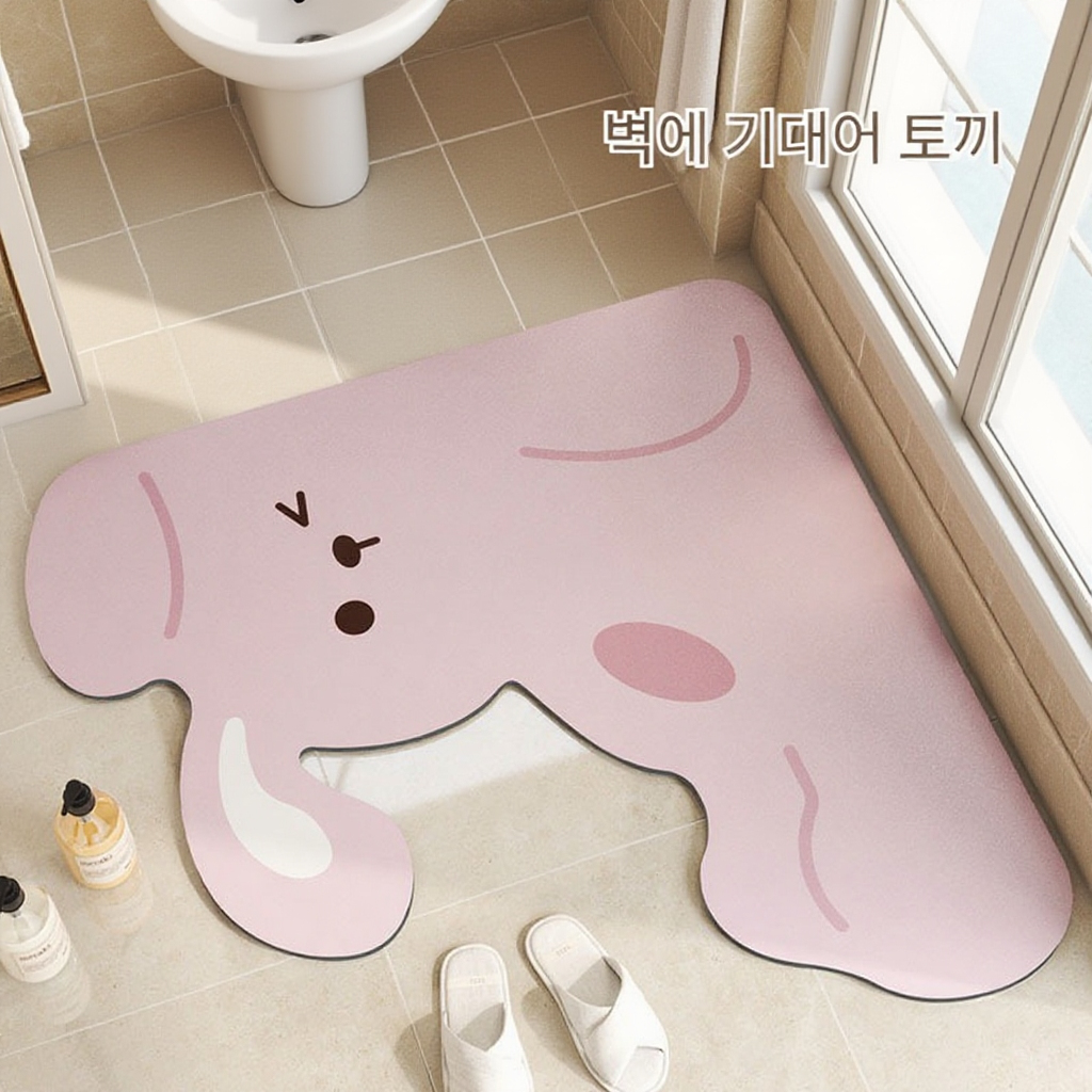 욕실/주방 L자형 빠른 건조 규조토 매트