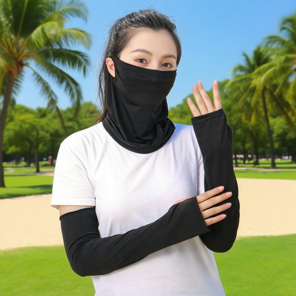 新作日焼け防止マスク・紫外線遮断アイスシルクアームカバー