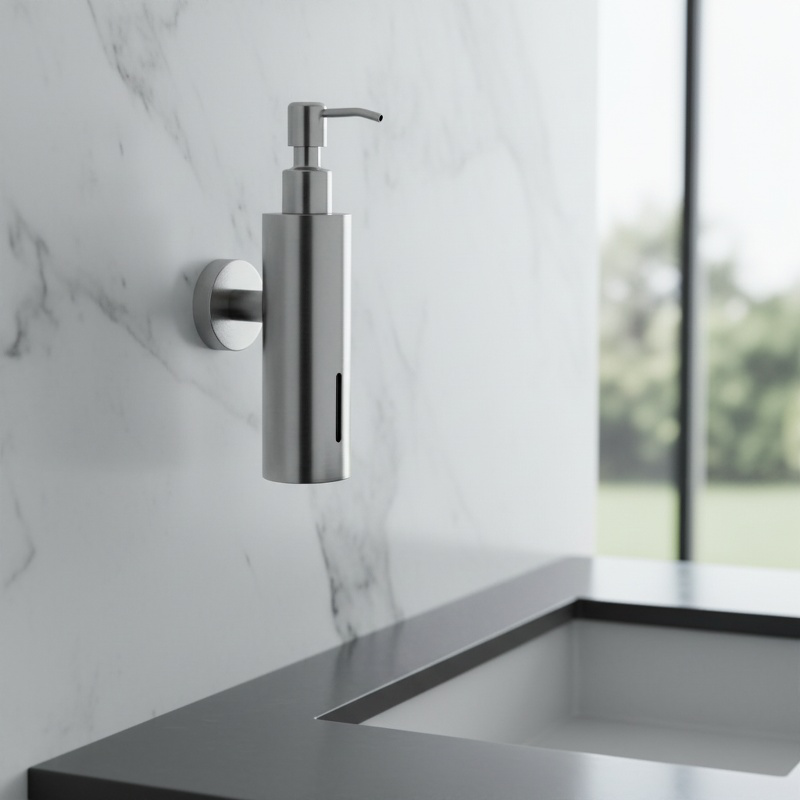 Distributeur de savon mural en acier inoxydable pour salle de bain