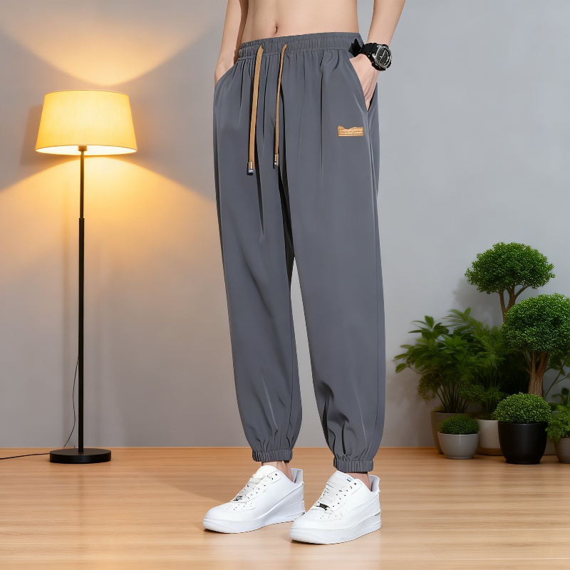 メンズ アイスシルク ストレートレッグパンツ 夏