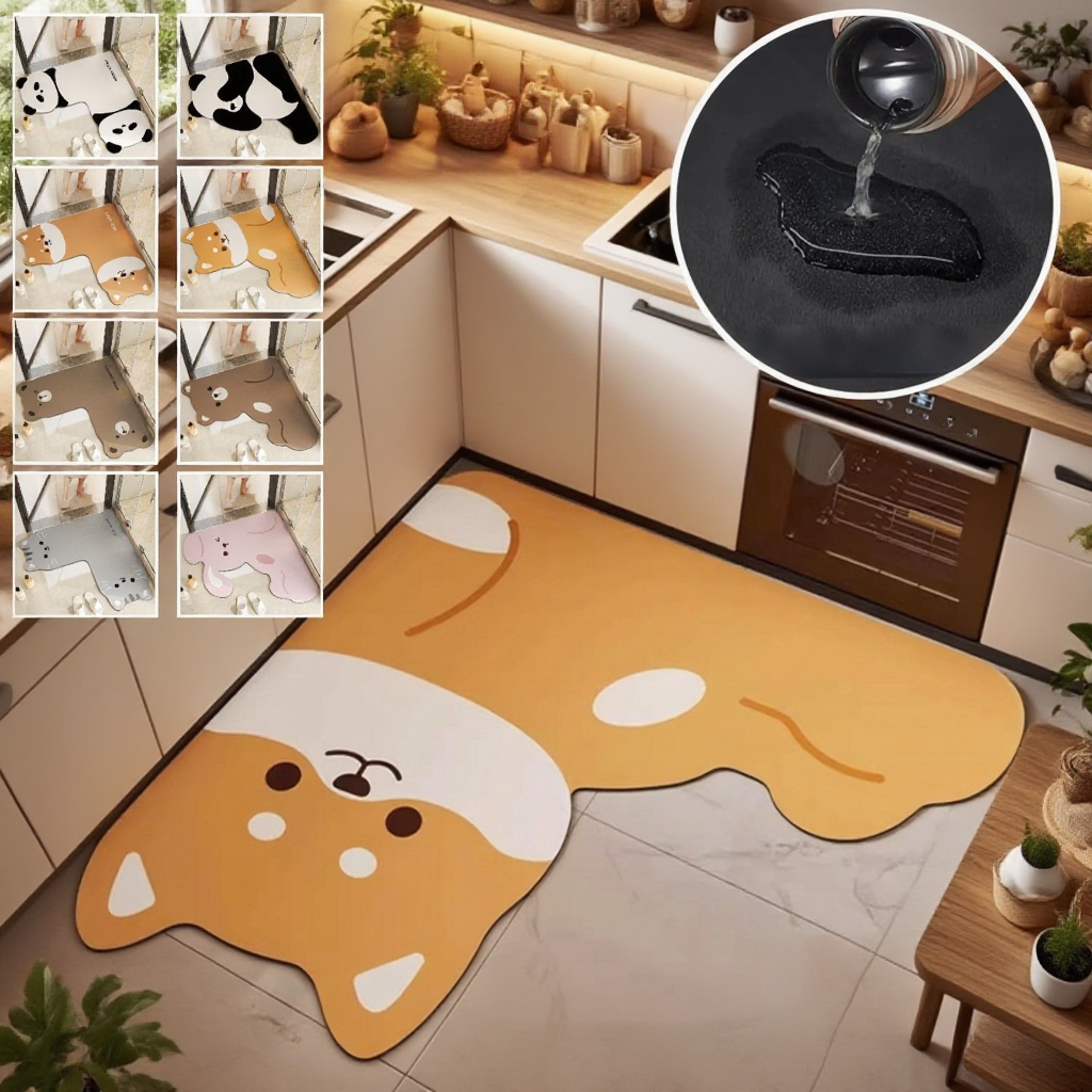 욕실/주방 L자형 빠른 건조 규조토 매트