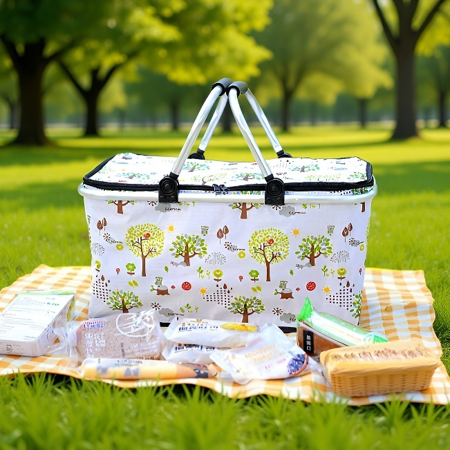 Folding Insulated Outdoor Picnic Basket