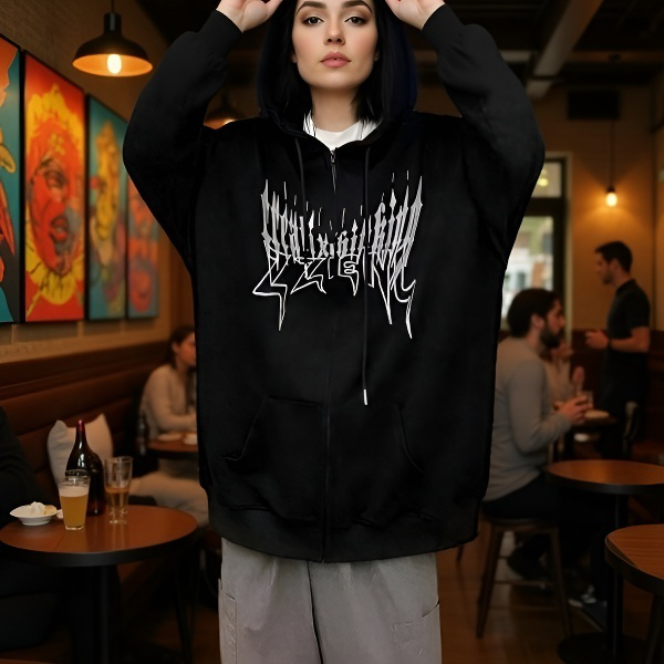 メンズフード付きスウェットシャツ春と秋ゆったりトレンドブランドスウェットシャツレタープリント万能ジャケット2024プラスベルベットスウェットシャツ