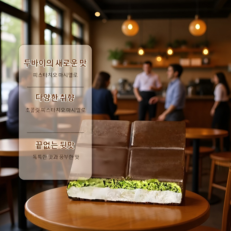 고급 피스타치오 초콜릿 샌드위치 단면