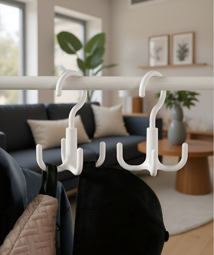 旋転四爪ハンガーで省スペース収納