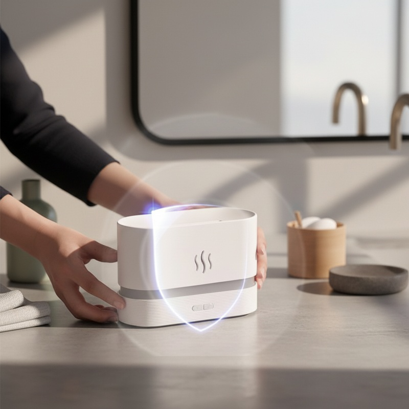 Humidificador ultrasónico con efecto llama y aromaterapia para el hogar