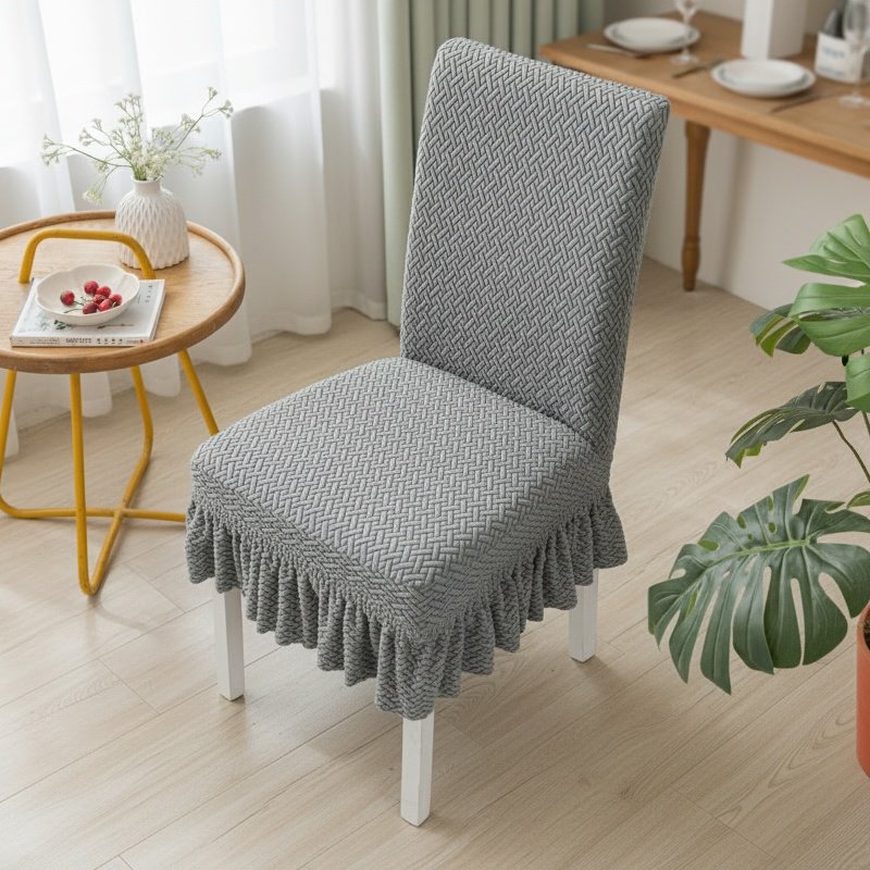 Unique Design Dining Chair Cover, Easy to Clean Non-slip Jacquard Fabric