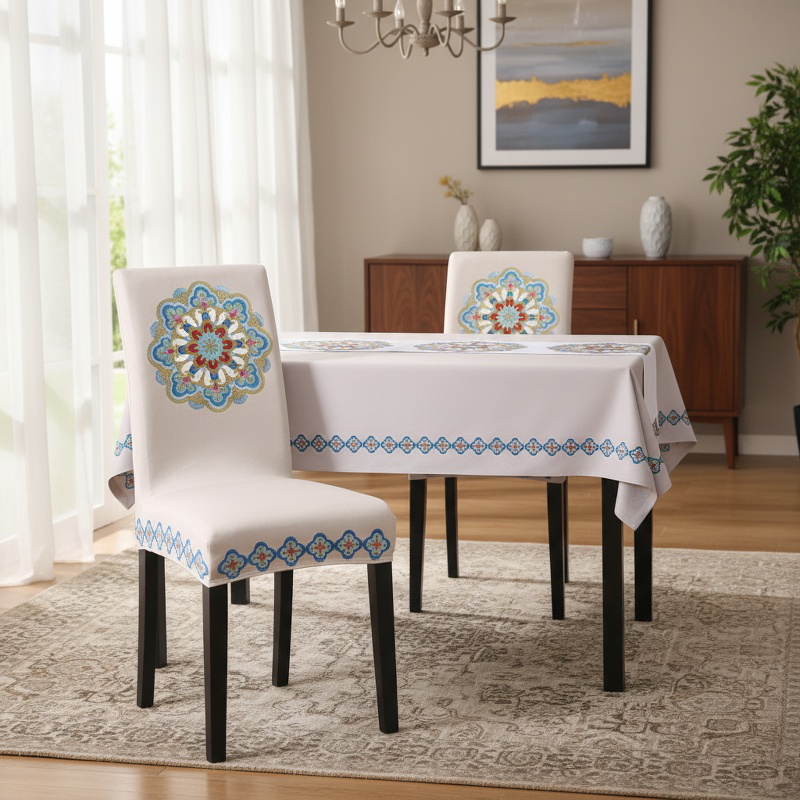 High space utilization dining chair cover Dining chair table cover Four seasons artistic flavor serv