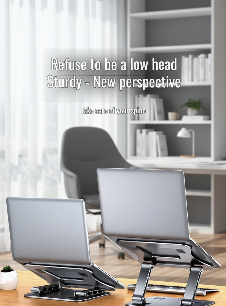 Adjustable Rotating Laptop Stand displayed on desk