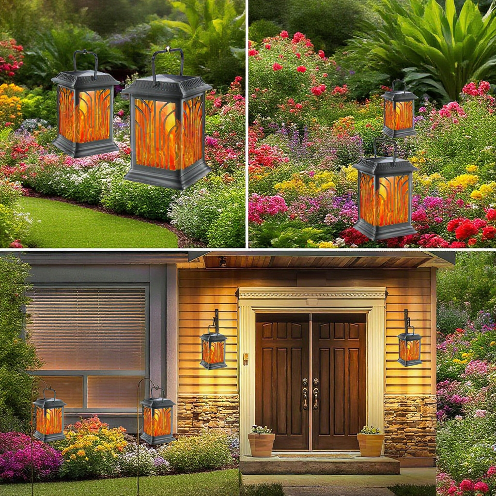 정원을 밝히는 태양광 조명