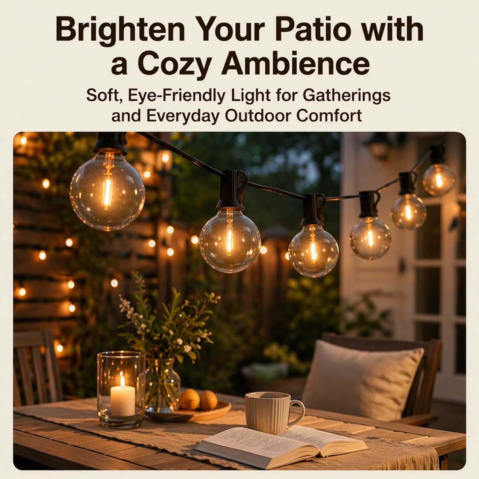 30-meter LED string light, 50 bulbs, outdoor string light