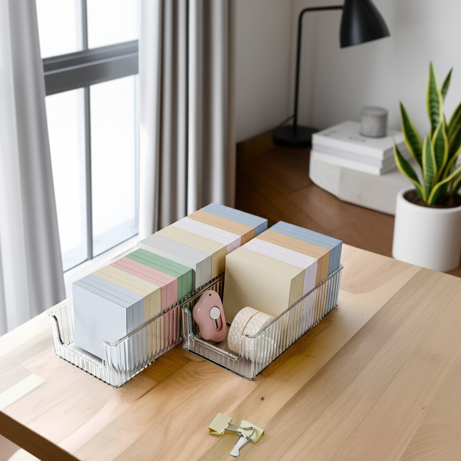 Transparent Drawer Desktop Stationery Organizer Stackable Notebook Storage Box