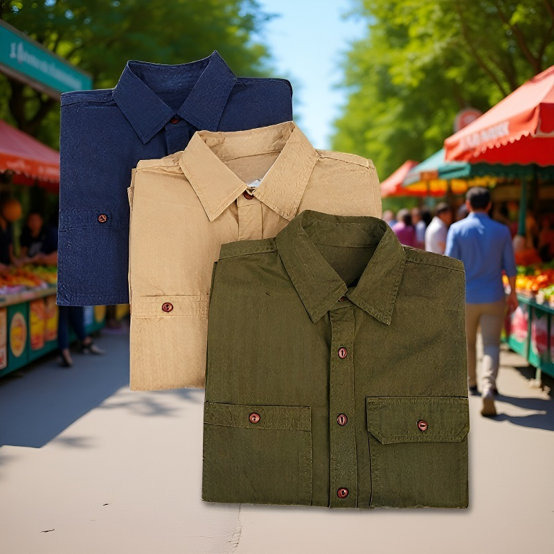 新作無地ヘリンボーン柄メンズエンジニア風日本製ワークウェア長袖シャツ