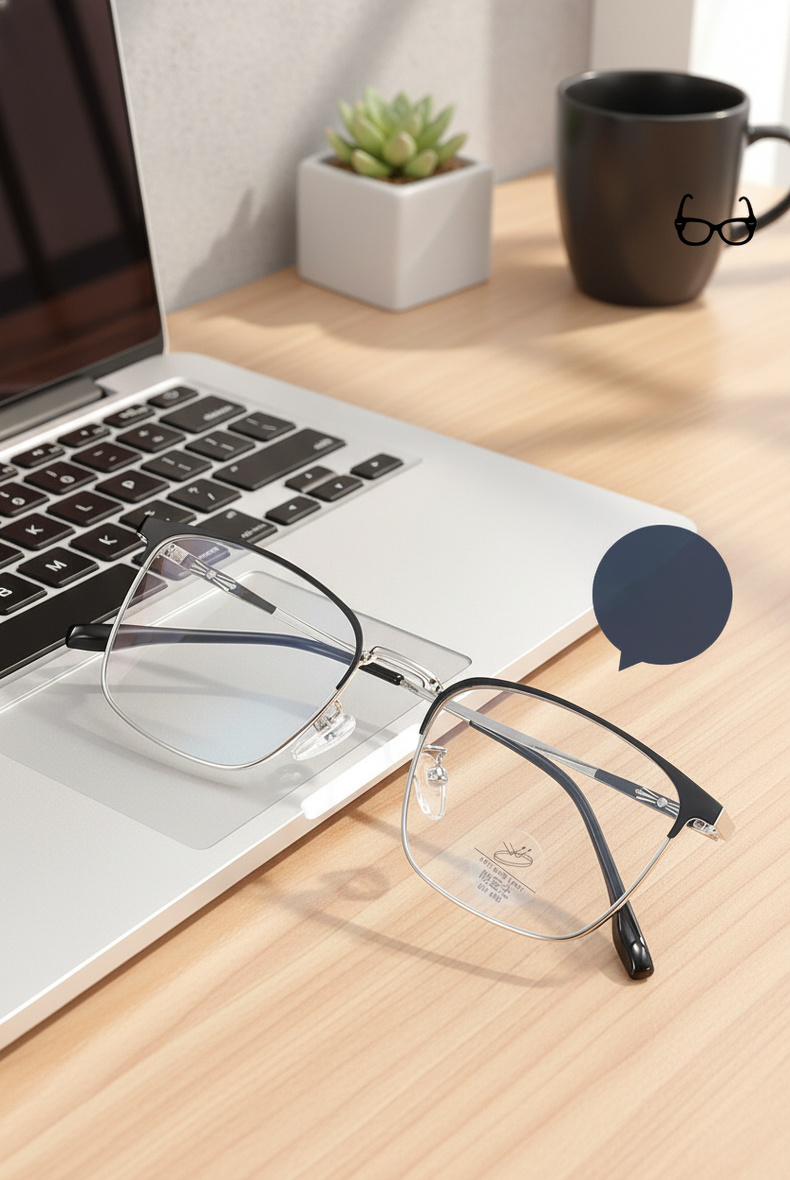 Alloy anti-blue light glasses for professionals