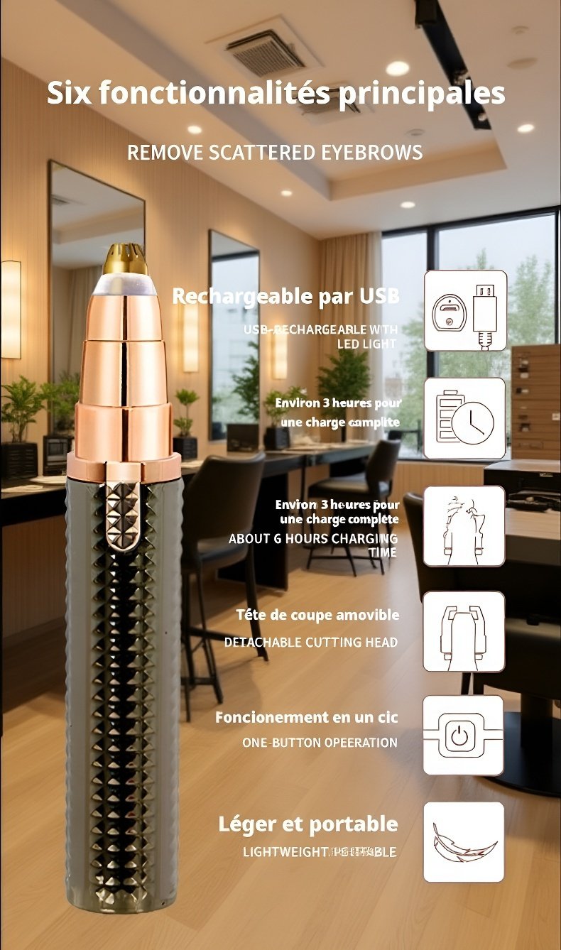 Tondeuse nez unisexe - solution rapide pour poils indésirables