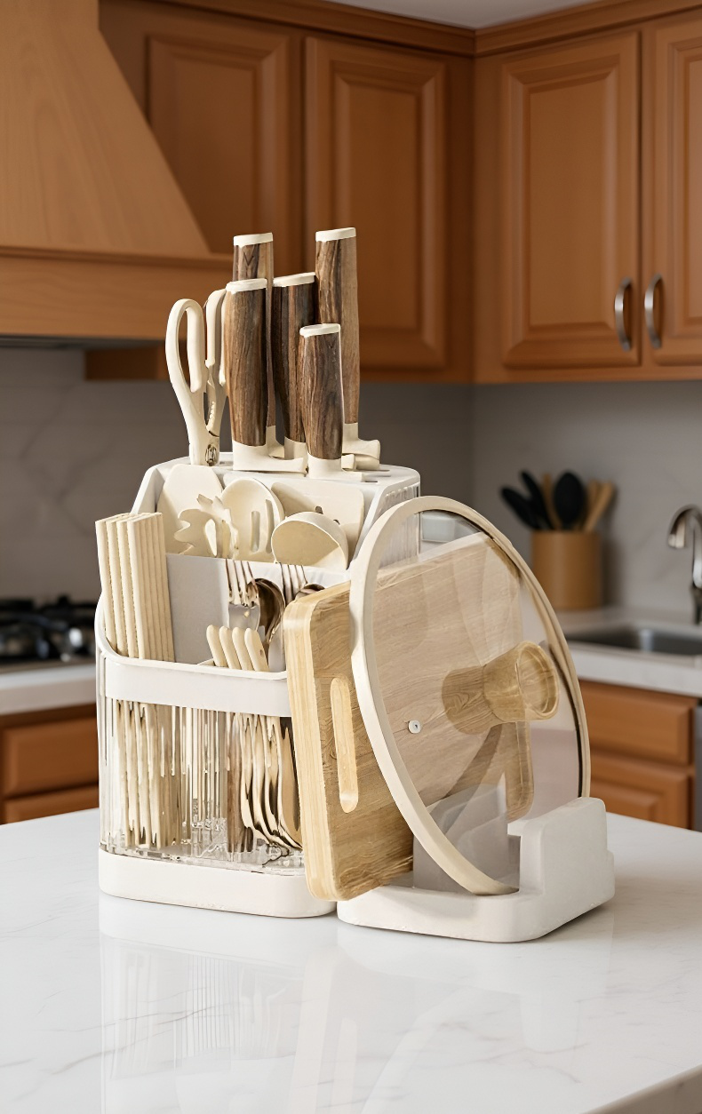 깔끔하게 젓가락과 칼을 정리한 모습