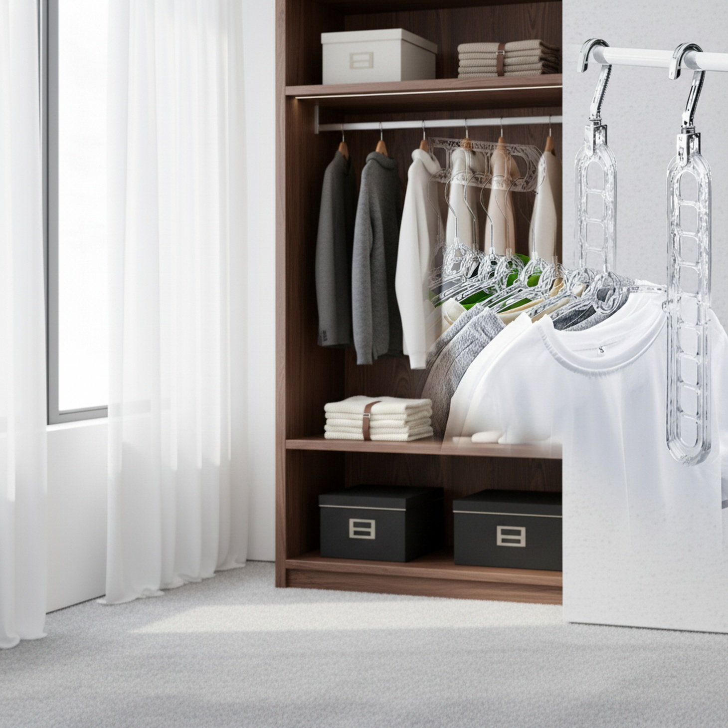 Porte-vêtements domestique à 9 trous pour rangement