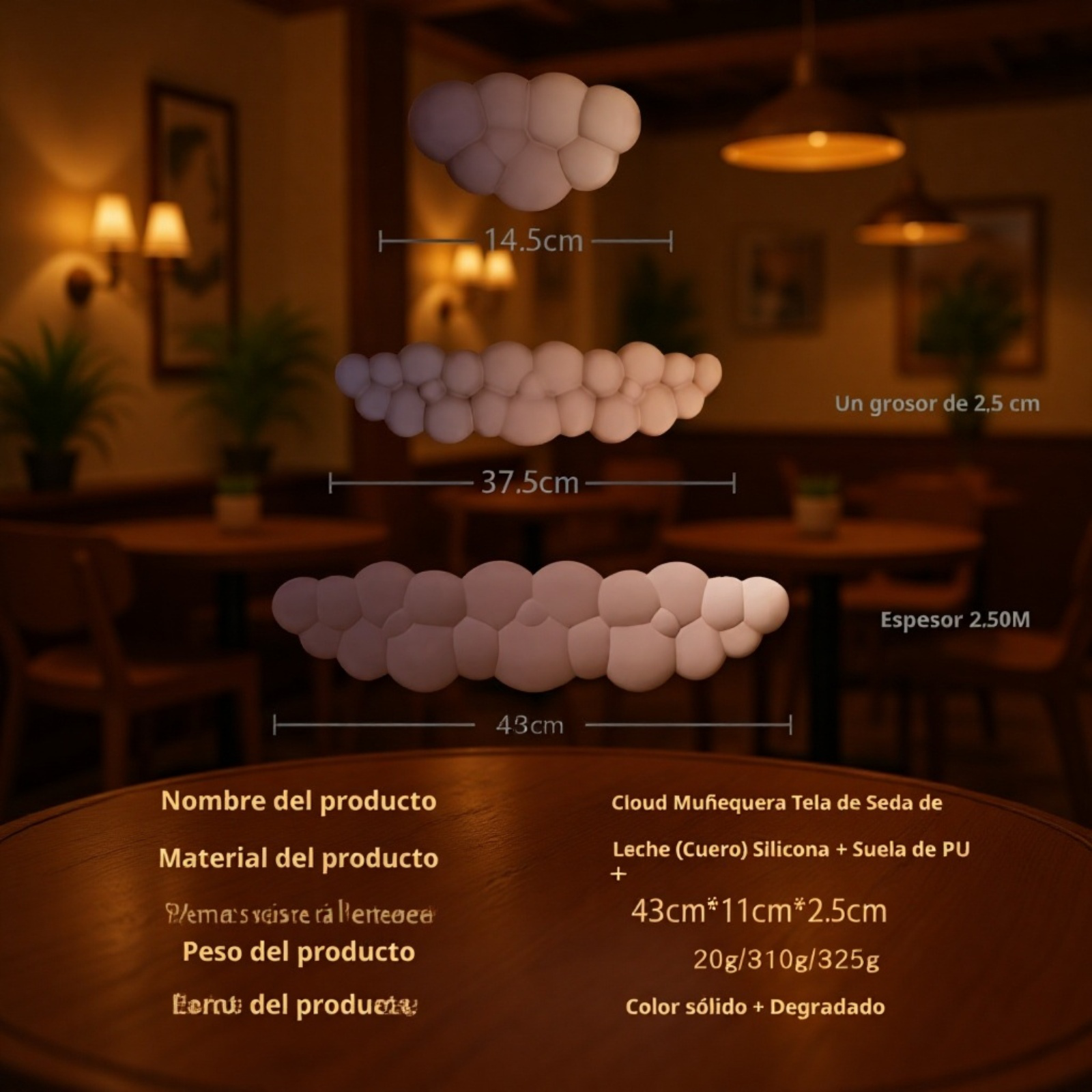 Accesorio ergonómico para teclado y ratón con estilo degradado