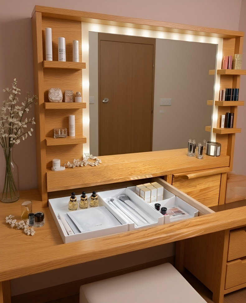 Organisateur de compartiment de tiroir pour cosmétiques en plastique transparent