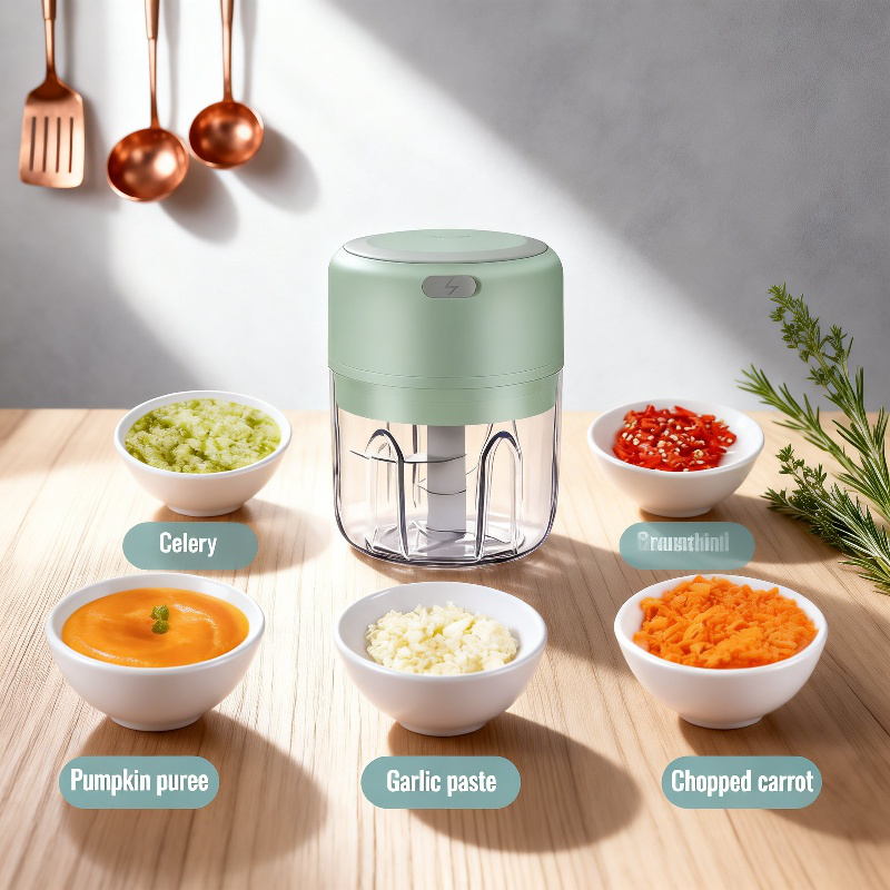 Portable Wireless Electric Garlic Masher for Home & Baby Food