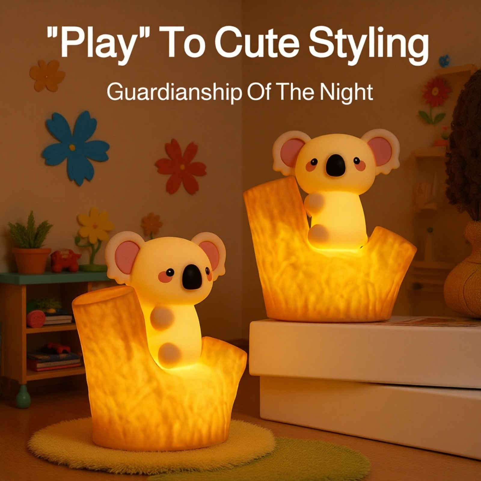 Cartoon Koala S Night Lamp with seven-color LED lights