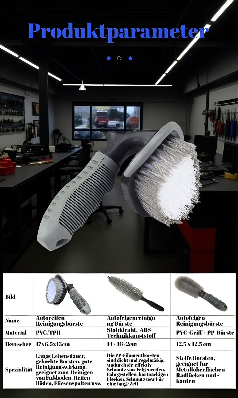 Felgenbürste im Einsatz bei der Autoreinigung